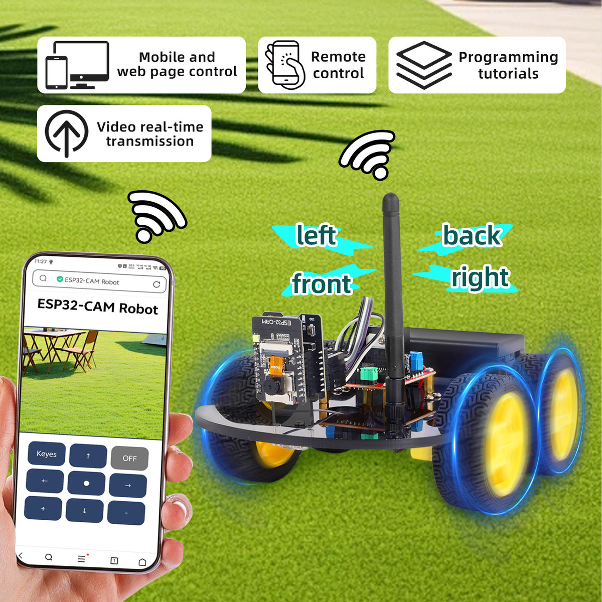 Keyestudio ESP32-CAM 4WD Camera Robot Car — supplier image 1
