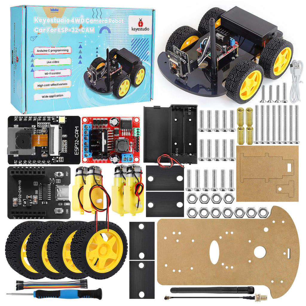 Keyestudio ESP32-CAM 4WD Camera Robot Car