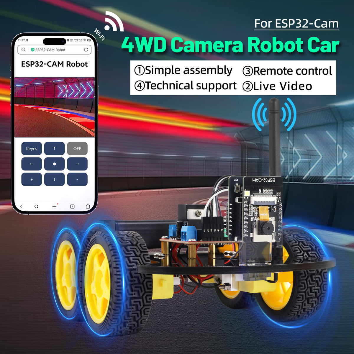 Keyestudio ESP32-CAM 4WD Camera Robot Car — supplier image 4