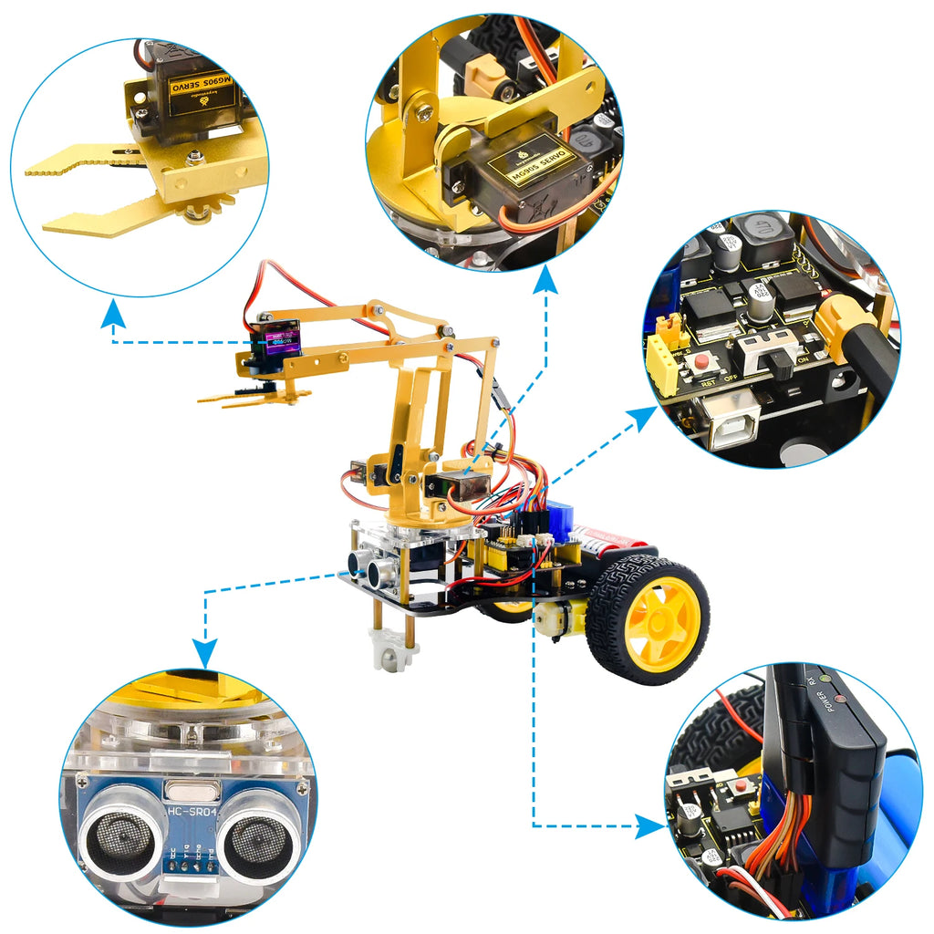 Keyestudio 4DOF Mechanical Arm Robot Car Kit — supplier image 3