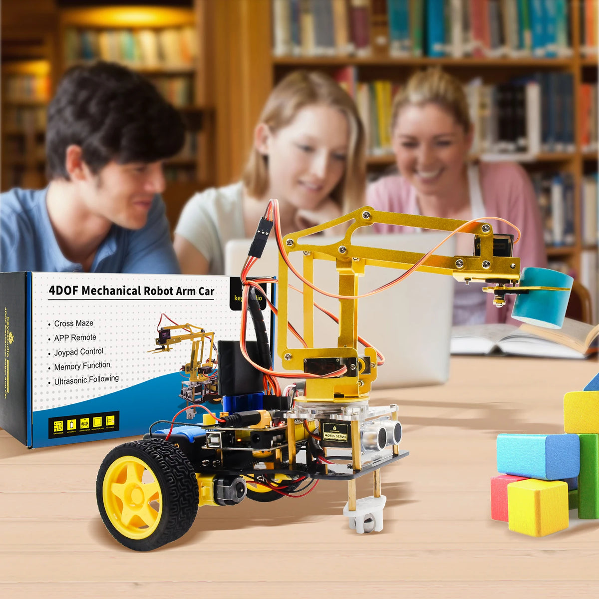 Keyestudio 4DOF Mechanical Arm Robot Car Kit — supplier image 6