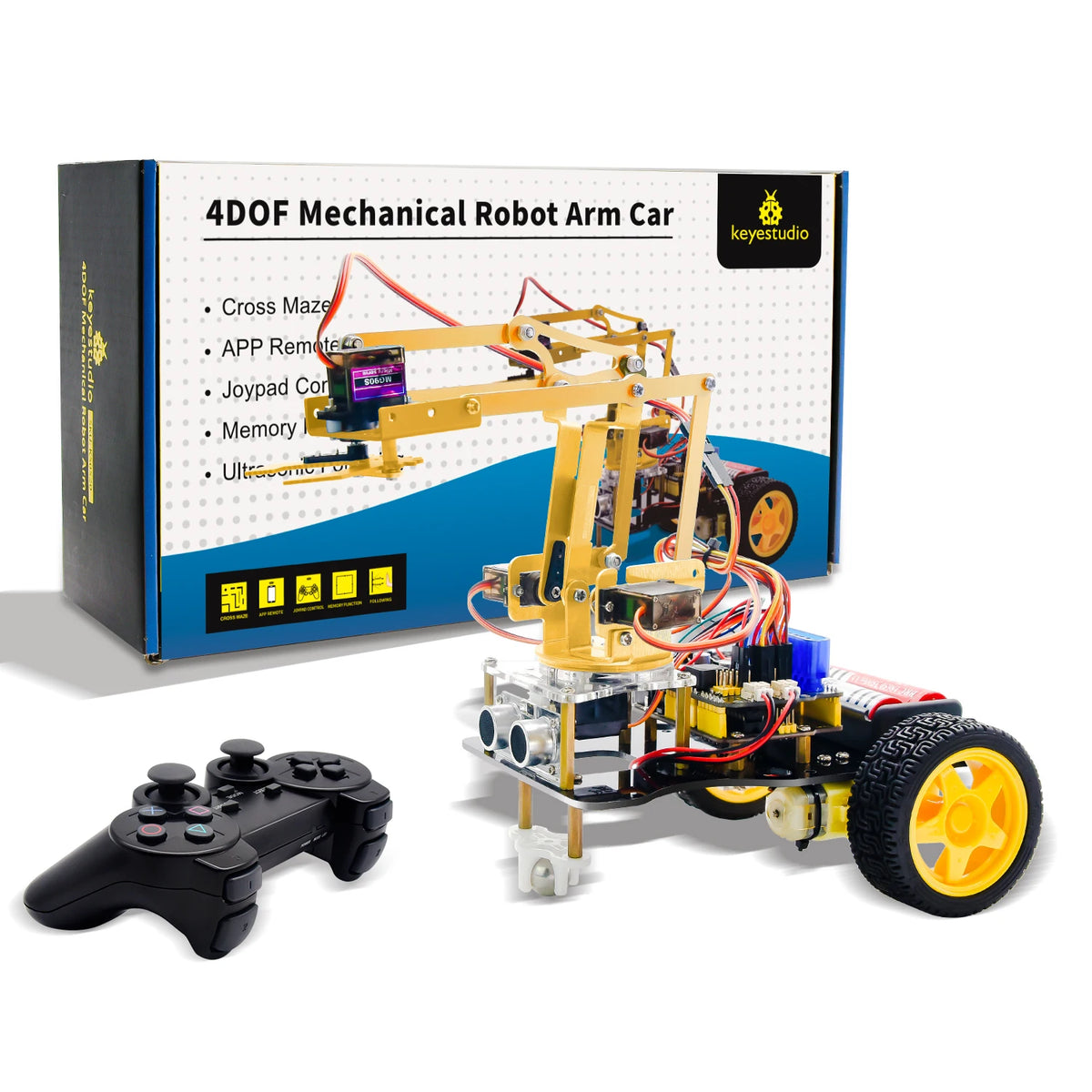 Keyestudio 4DOF Mechanical Arm Robot Car Kit — supplier image 7