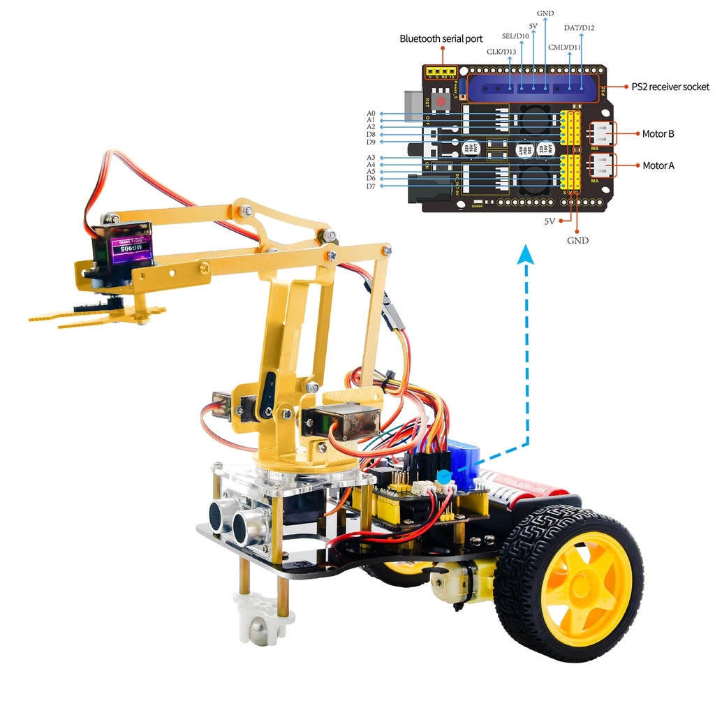 Keyestudio 4DOF Mechanical Arm Robot Car Kit — supplier image 2