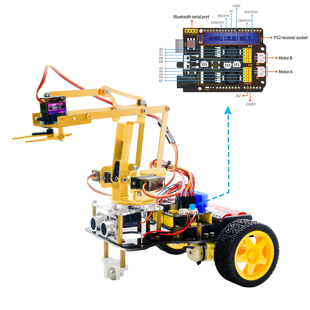 Keyestudio 4DOF Mechanical Arm Robot Car Kit — supplier image 2