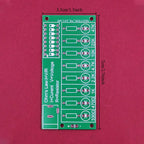 Dimensions and component layout of the soldering practice board