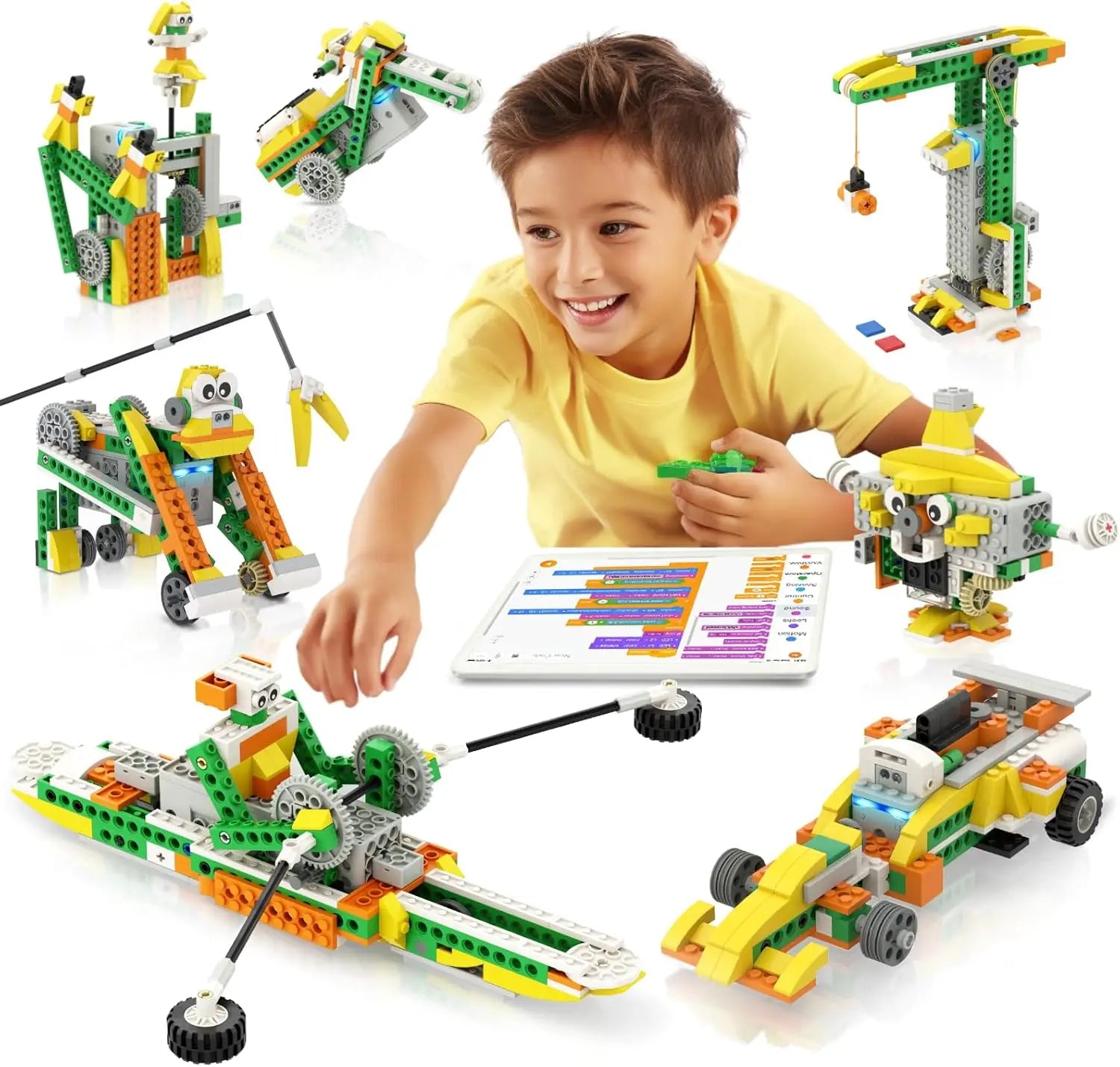 Apitor Q 20-in-1 STEM Robot Kit for Kids 6-12 with 233 Pcs APP RC Car Programmable Coding Toy