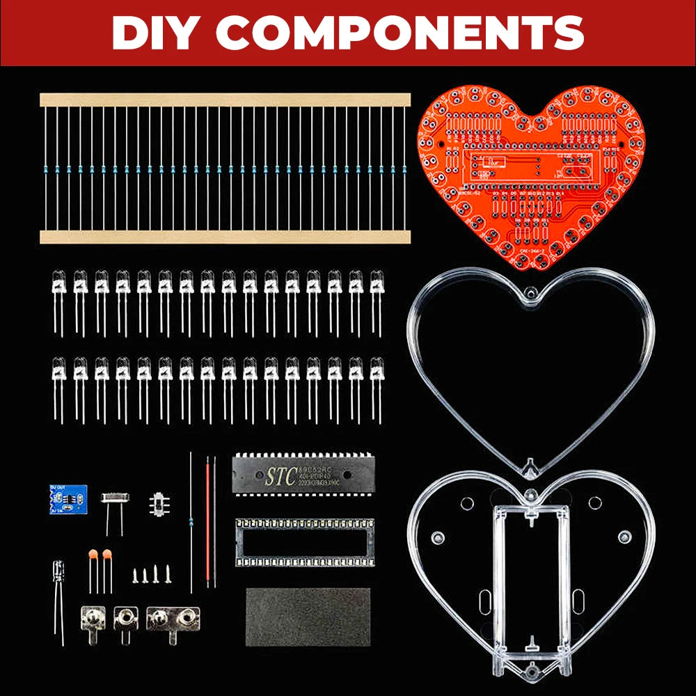 32-LED Heart Flow Light Soldering Kit — supplier image 6