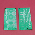 Front and back of the LED soldering practice circuit board