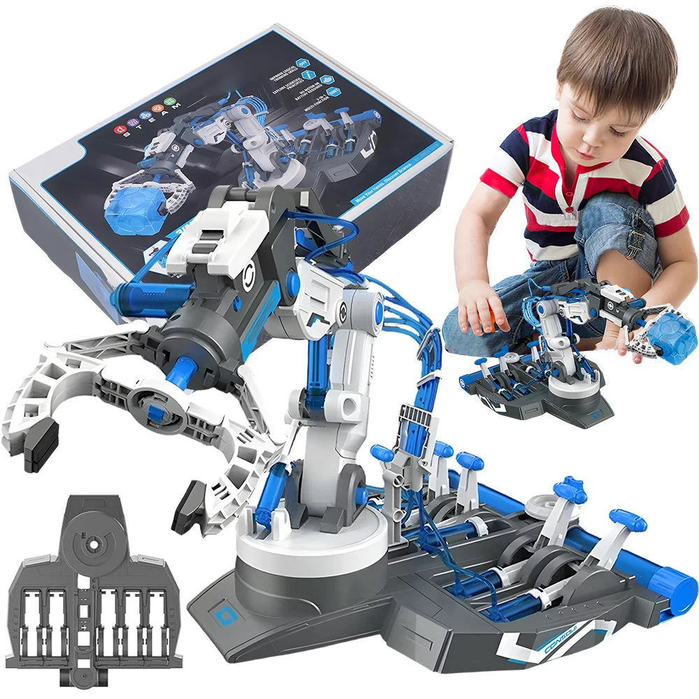 Robotic Arm Building Kit Hydraulic Principle Driven 3 Modes Joystick Control