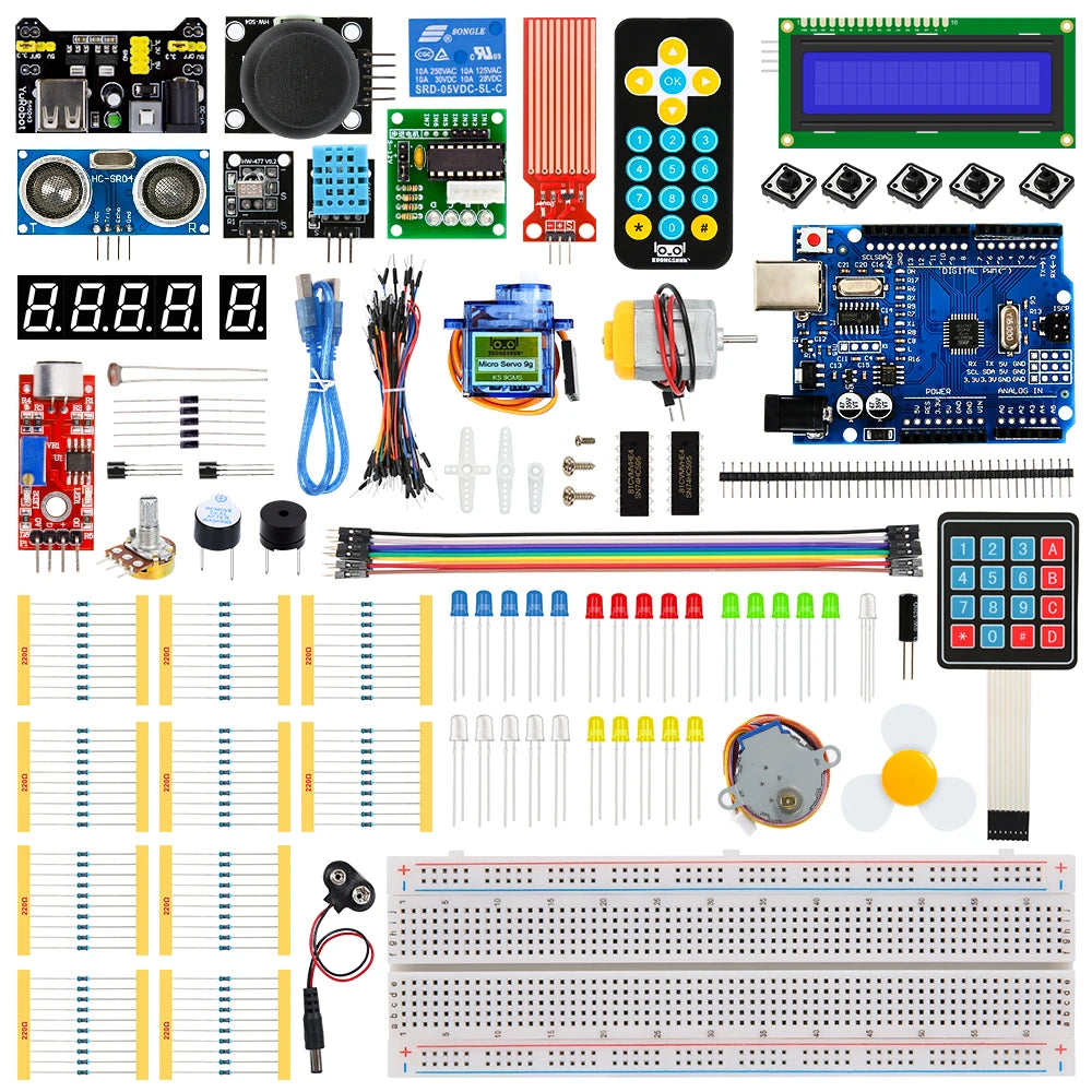 Super Starter Kit Including Breadboard 1602 IIC Jumper Wire Set R3 for Arduino