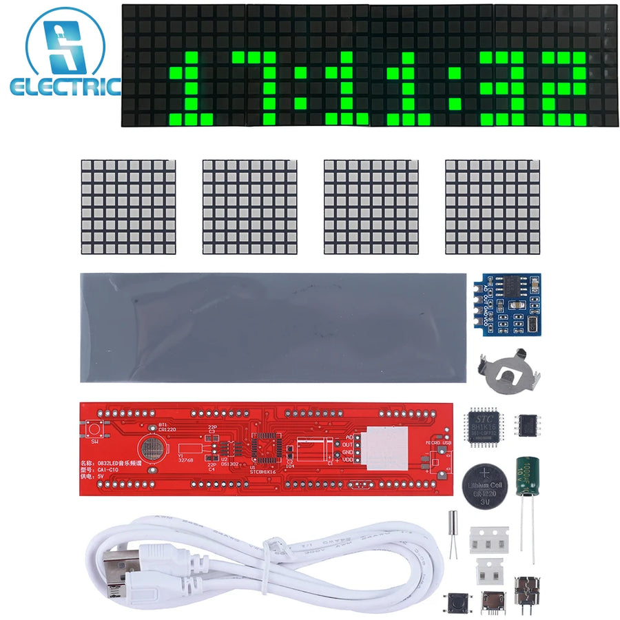 LED Music Spectrum Clock Soldering Kit