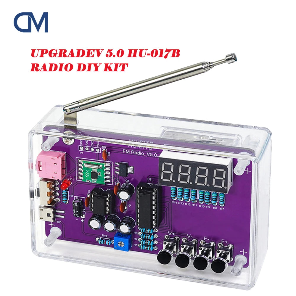 DIY FM Radio Electronic Kit 87-108MHz Adjustable Frequency Digital Display