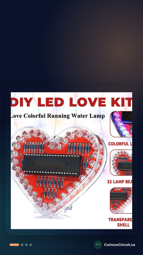32-LED Heart Flow Light Soldering Kit — 15-second vertical product overview