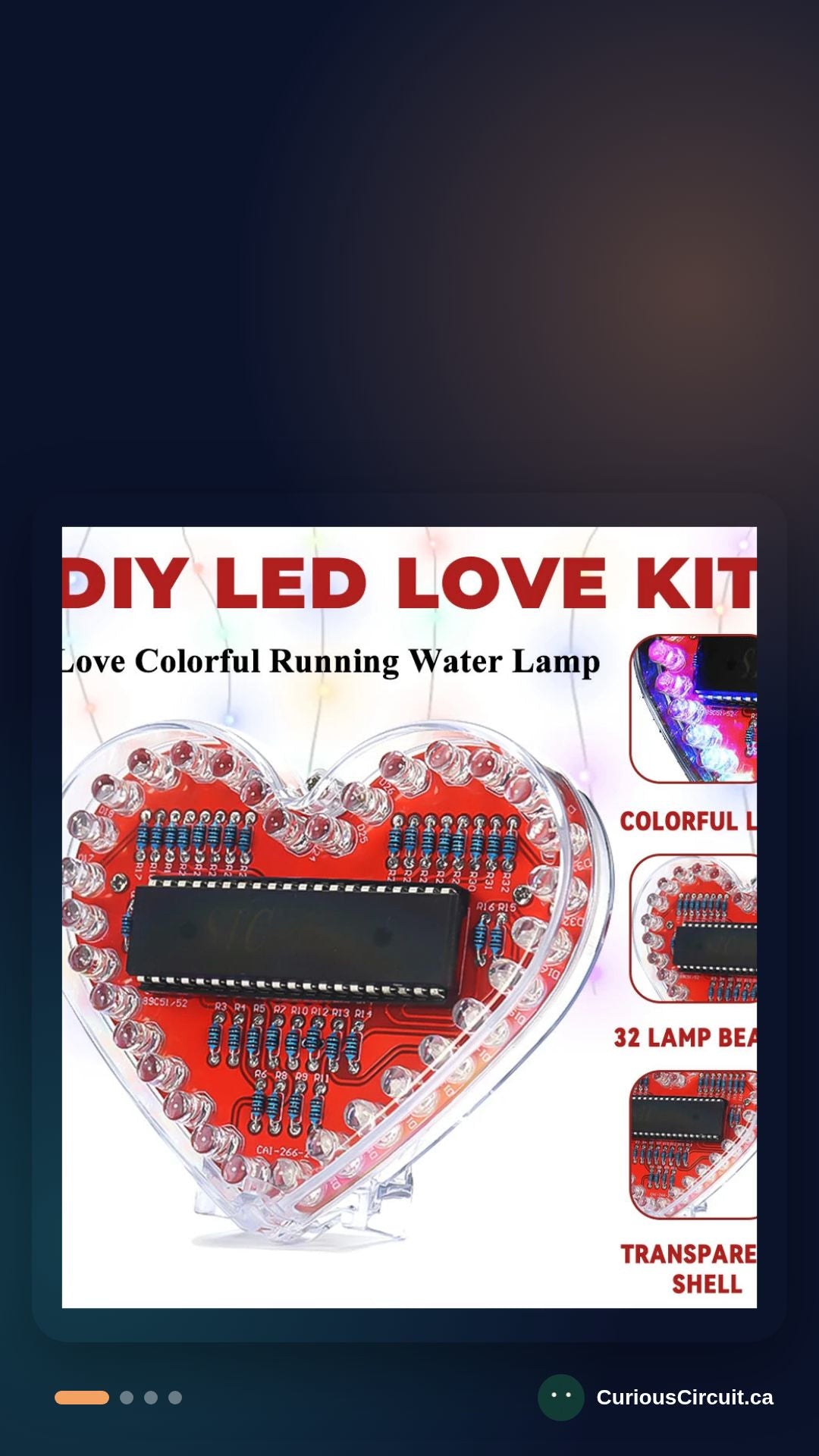 32-LED Heart Flow Light Soldering Kit — 15-second vertical product overview